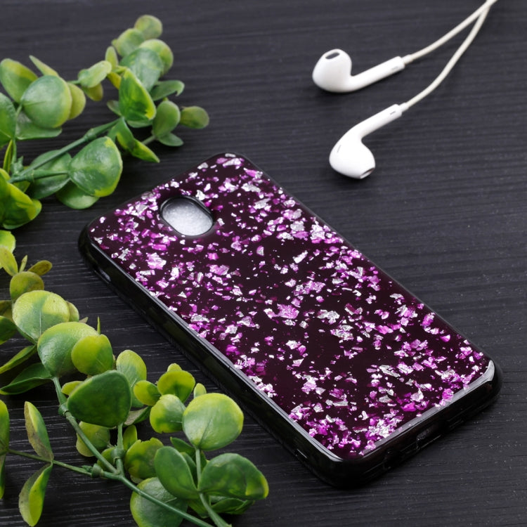 For Galaxy J7 (2017) (EU Version) Gold Foil TPU Protective Back Cover Case