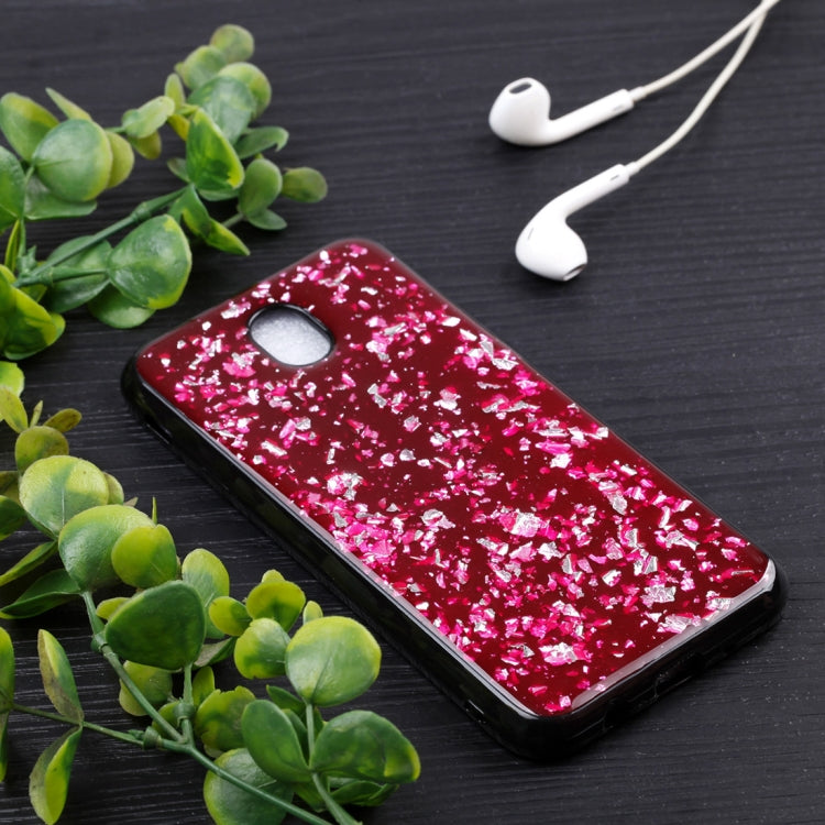For Galaxy J7 (2017) (EU Version) Gold Foil TPU Protective Back Cover Case