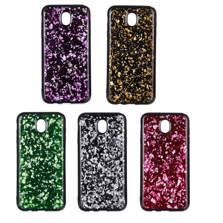 For Galaxy J7 (2017) (EU Version) Gold Foil TPU Protective Back Cover Case