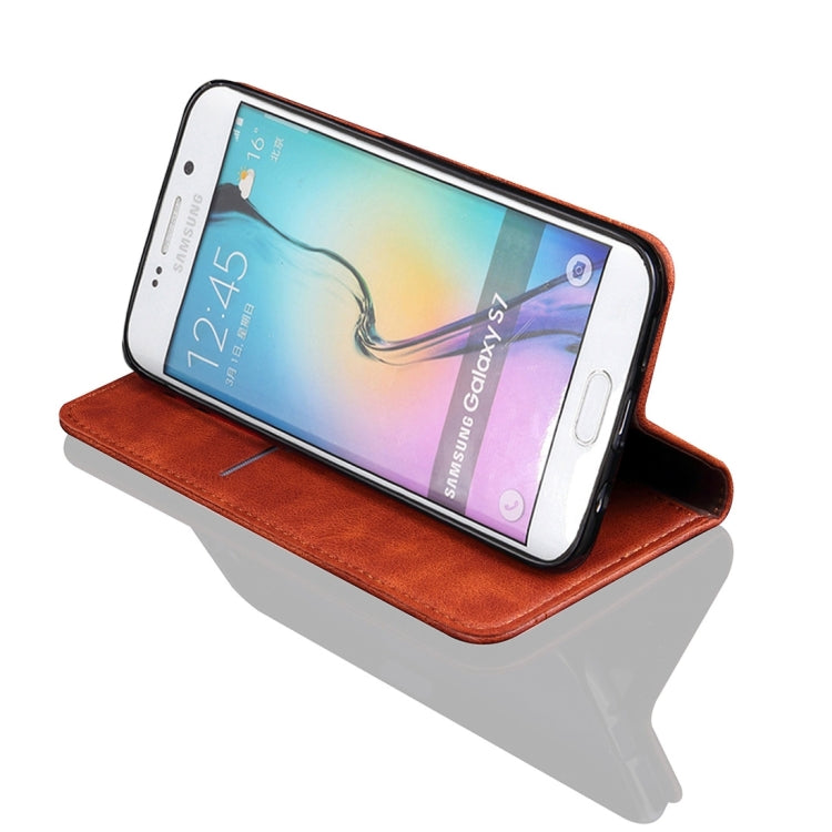For Galaxy S7 / G930 Retro Crazy Horse Pattern Casual Style with Absorption Horizontal Flip Leather Case with Holder & Card Slots & Wallet