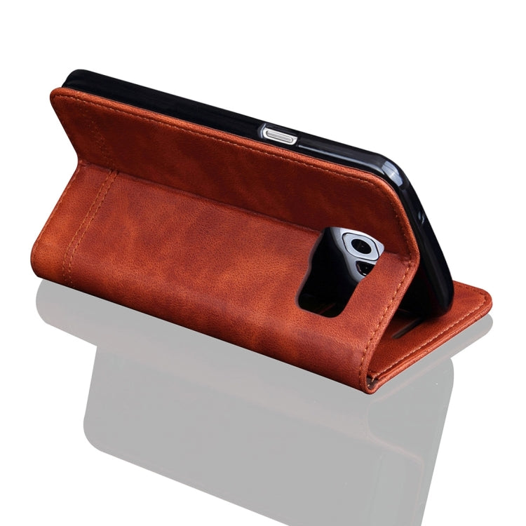 For Galaxy S7 / G930 Retro Crazy Horse Pattern Casual Style with Absorption Horizontal Flip Leather Case with Holder & Card Slots & Wallet