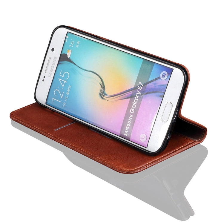 For Galaxy S7 / G930 Retro Crazy Horse Pattern Casual Style with Absorption Horizontal Flip Leather Case with Holder & Card Slots & Wallet