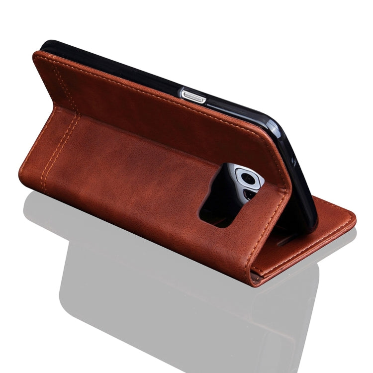 For Galaxy S7 / G930 Retro Crazy Horse Pattern Casual Style with Absorption Horizontal Flip Leather Case with Holder & Card Slots & Wallet