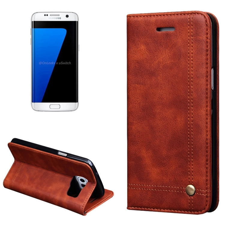For Galaxy S7 Edge/ G935 Retro Crazy Horse Pattern Casual Style with Absorption Horizontal Flip Leather Case with Holder & Card Slots & Wallet