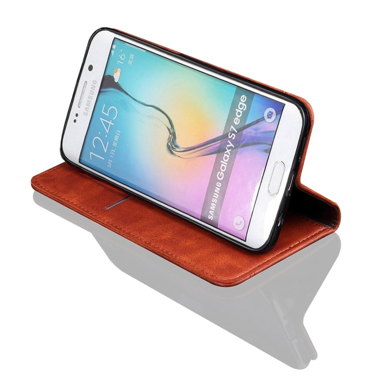 For Galaxy S7 Edge/ G935 Retro Crazy Horse Pattern Casual Style with Absorption Horizontal Flip Leather Case with Holder & Card Slots & Wallet