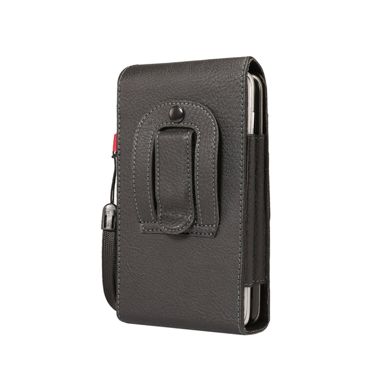 Universal Litchi Texture Vertical Flip Upright Lattice PU Leather Case / Waist Bag with Back Splint & Card Slots & Lanyard for Galaxy S8 / S7 Edge , Huawei P9 Plus , LG G5 , Xiaomi Redmi Note 3(Black)