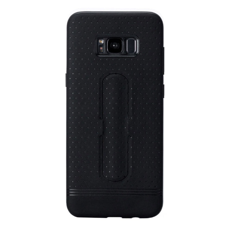 Lenuo for Galaxy S8 3D Texture Foldable Invisible Holder TPU + PC Combination Case with Holder