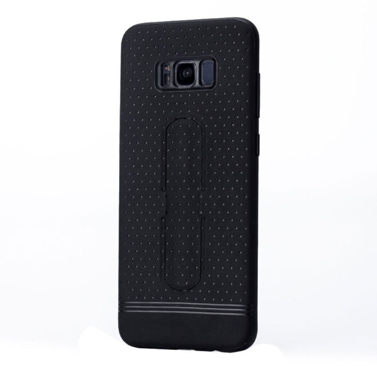 Lenuo for Galaxy S8 3D Texture Foldable Invisible Holder TPU + PC Combination Case with Holder