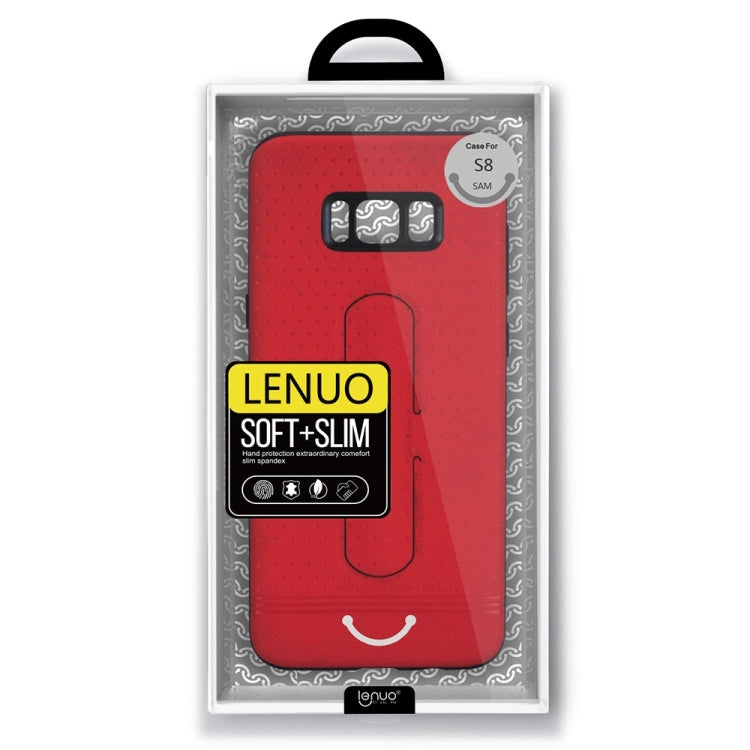 Lenuo for Galaxy S8 3D Texture Foldable Invisible Holder TPU + PC Combination Case with Holder