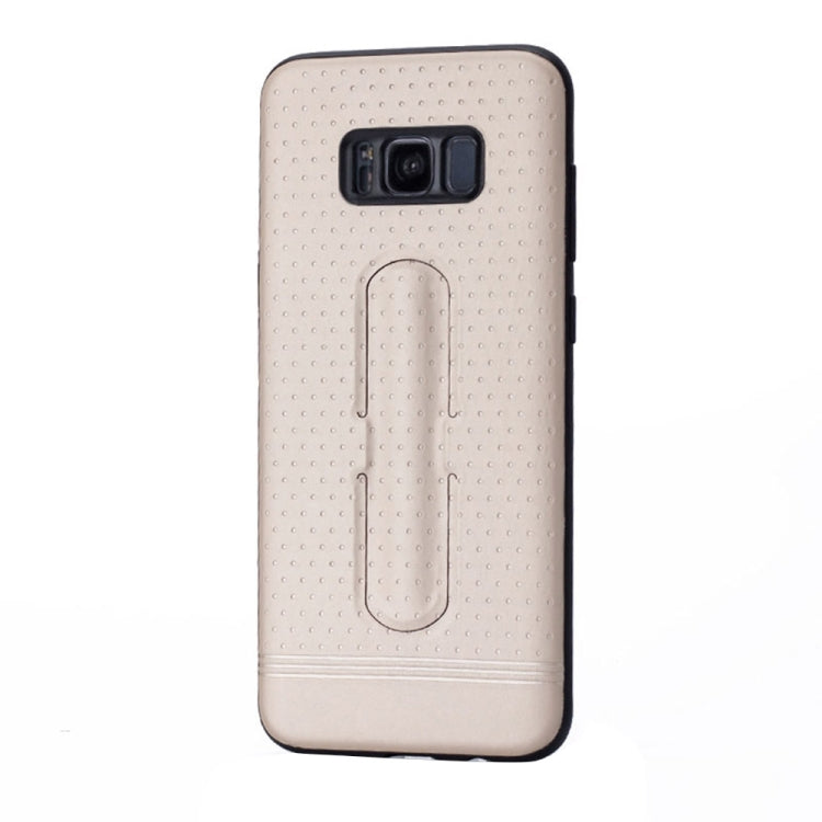 Lenuo for Galaxy S8 3D Texture Foldable Invisible Holder TPU + PC Combination Case with Holder