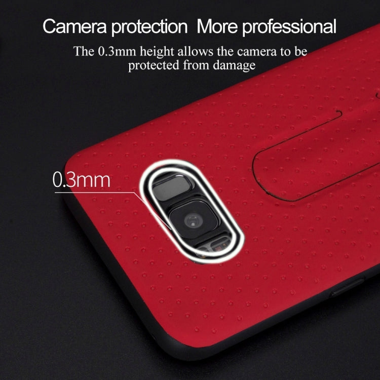 Lenuo for Galaxy S8 3D Texture Foldable Invisible Holder TPU + PC Combination Case with Holder