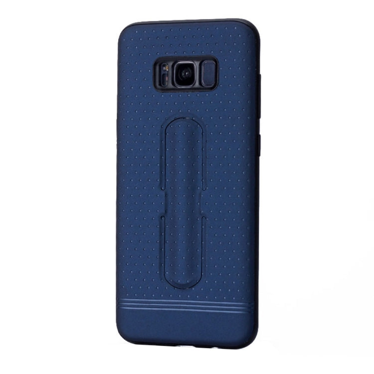 Lenuo for Galaxy S8 3D Texture Foldable Invisible Holder TPU + PC Combination Case with Holder