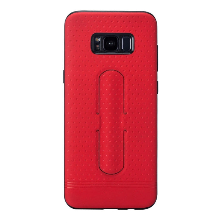 Lenuo for Galaxy S8 3D Texture Foldable Invisible Holder TPU + PC Combination Case with Holder