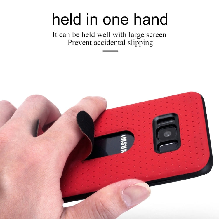 Lenuo for Galaxy S8 3D Texture Foldable Invisible Holder TPU + PC Combination Case with Holder