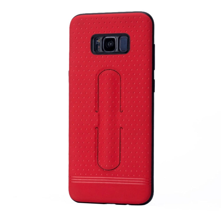 Lenuo for Galaxy S8 3D Texture Foldable Invisible Holder TPU + PC Combination Case with Holder