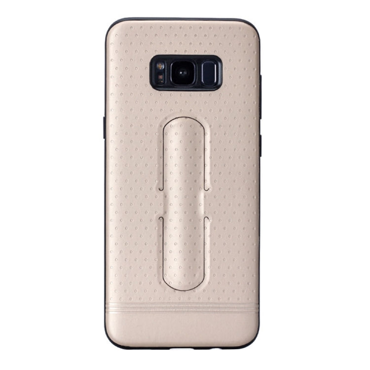 Lenuo for Galaxy S8 + / G955 3D Texture Foldable Invisible Holder TPU + PC Combination Case with Holder