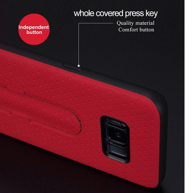 Lenuo for Galaxy S8 + / G955 3D Texture Foldable Invisible Holder TPU + PC Combination Case with Holder