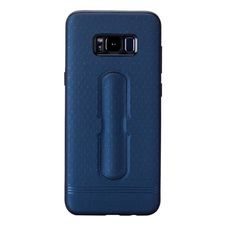 Lenuo for Galaxy S8 + / G955 3D Texture Foldable Invisible Holder TPU + PC Combination Case with Holder