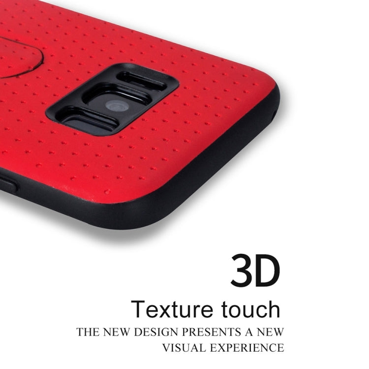 Lenuo for Galaxy S8 + / G955 3D Texture Foldable Invisible Holder TPU + PC Combination Case with Holder