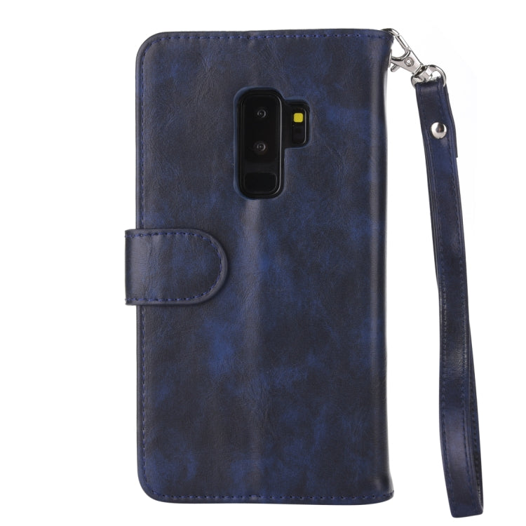 Separable Crazy Horse Texture Zipper Leather Case for Galaxy S9+, with Card Slot & & Wallet & Photo Frame & Lanyard