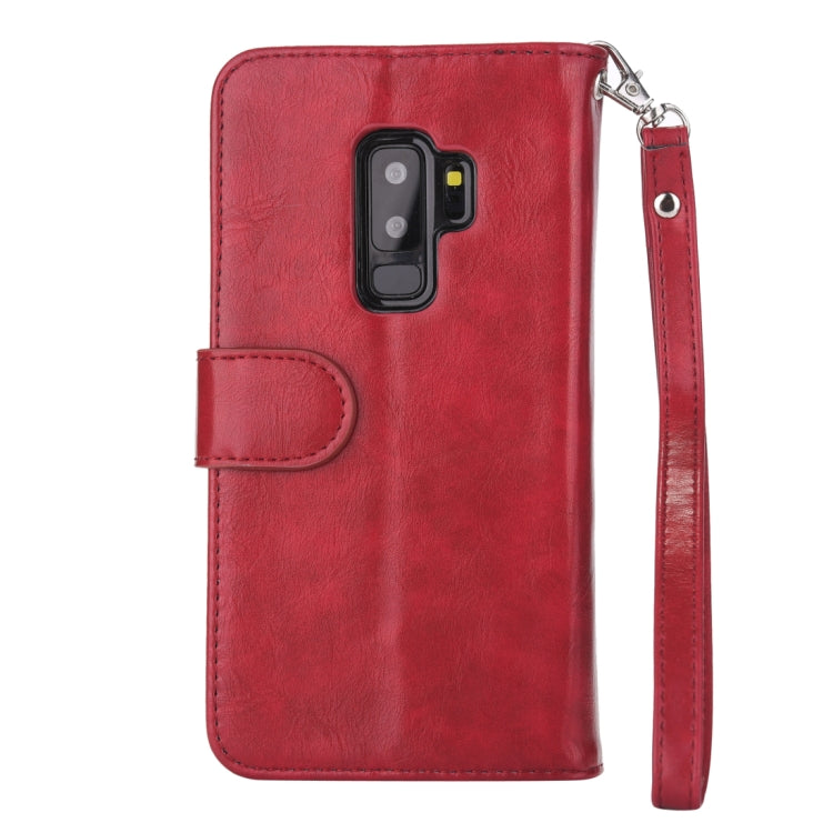 Separable Crazy Horse Texture Zipper Leather Case for Galaxy S9+, with Card Slot & & Wallet & Photo Frame & Lanyard