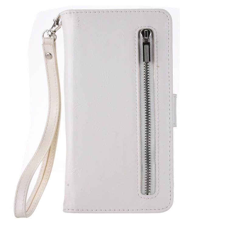 Separable Crazy Horse Texture Zipper Leather Case for Galaxy S9+, with Card Slot & & Wallet & Photo Frame & Lanyard