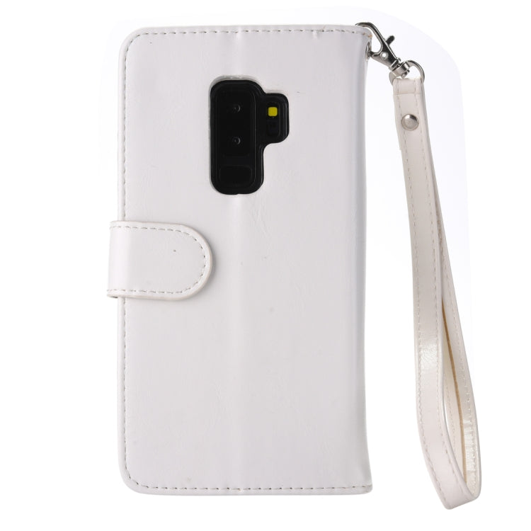 Separable Crazy Horse Texture Zipper Leather Case for Galaxy S9+, with Card Slot & & Wallet & Photo Frame & Lanyard