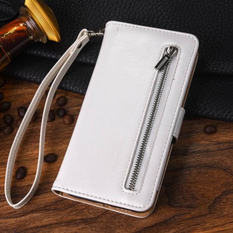 Separable Crazy Horse Texture Zipper Leather Case for Galaxy S9+, with Card Slot & & Wallet & Photo Frame & Lanyard