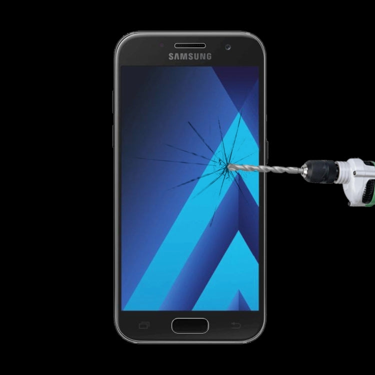 For Galaxy A3 (2017) / A320 0.33mm 9H Surface Hardness Silk-screen Full Screen Tempered Glass Screen Protector