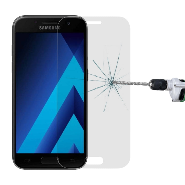 For Galaxy A3 (2017) / A320 0.33mm 9H Surface Hardness Silk-screen Full Screen Tempered Glass Screen Protector
