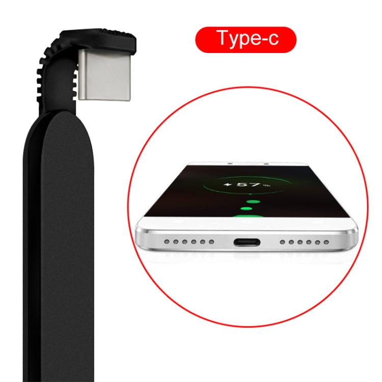 1m 2.4A Output USB-C / Type-C Elbow Solid Sucker Game Data & Fast Charging Cable, For Galaxy, Huawei, Xiaomi, LG, HTC and other Smartphones