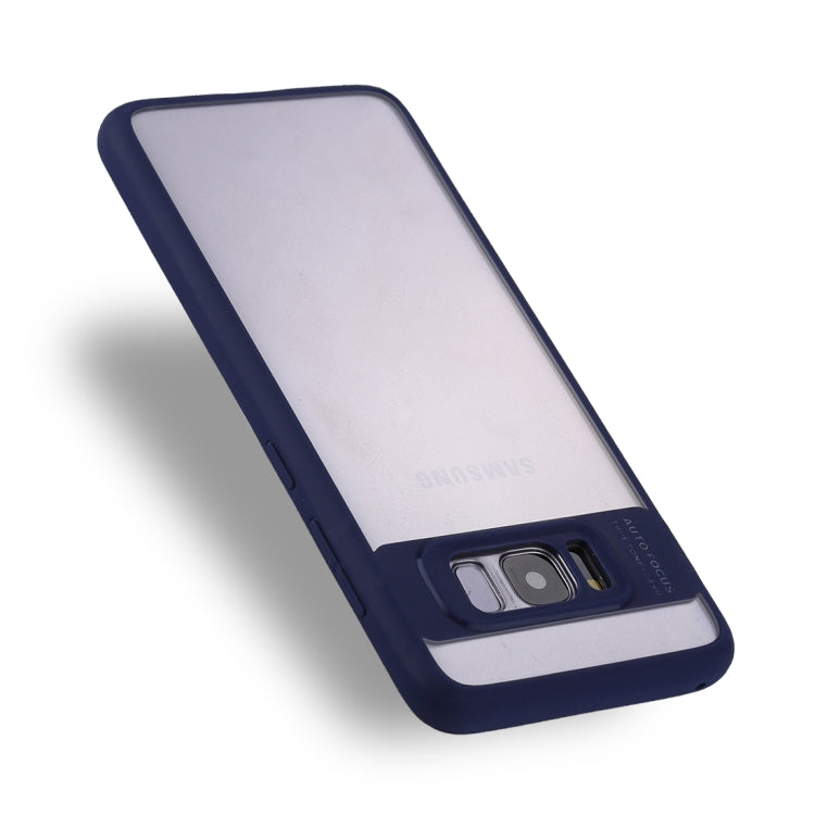 For Galaxy S8 TPU + Toughened Glass Protective Back Cover Case