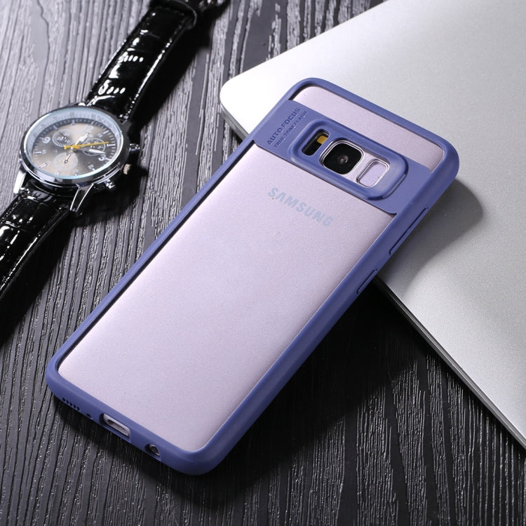 For Galaxy S8 TPU + Toughened Glass Protective Back Cover Case