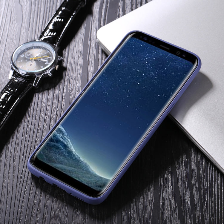 For Galaxy S8 TPU + Toughened Glass Protective Back Cover Case