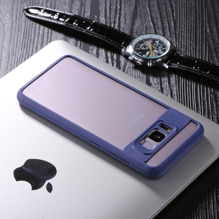 For Galaxy S8 TPU + Toughened Glass Protective Back Cover Case