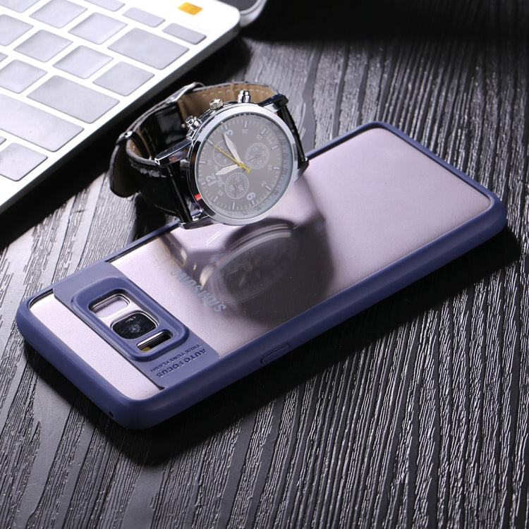 For Galaxy S8 TPU + Toughened Glass Protective Back Cover Case