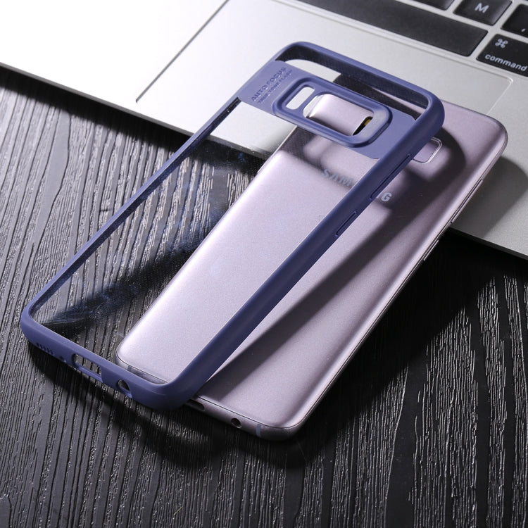 For Galaxy S8 TPU + Toughened Glass Protective Back Cover Case