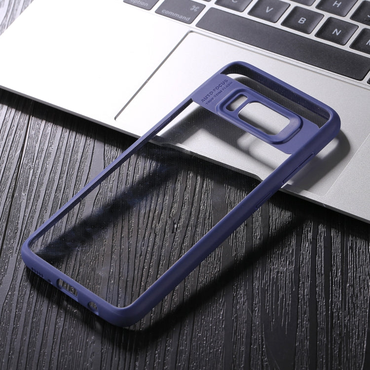 For Galaxy S8 TPU + Toughened Glass Protective Back Cover Case