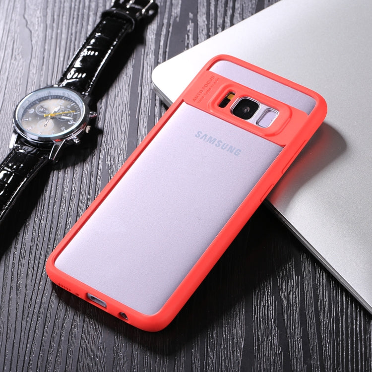 For Galaxy S8 TPU + Toughened Glass Protective Back Cover Case