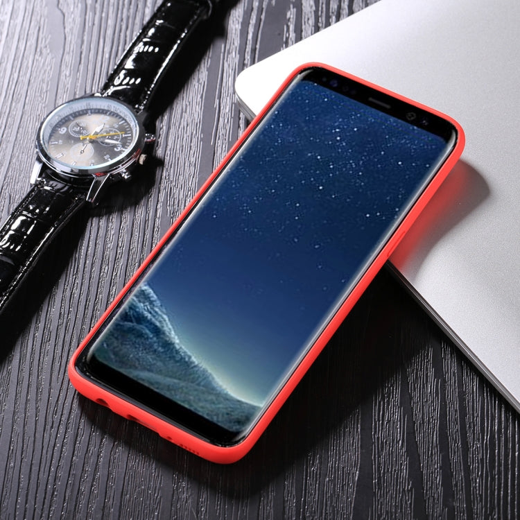 For Galaxy S8 TPU + Toughened Glass Protective Back Cover Case