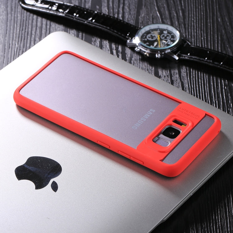 For Galaxy S8 TPU + Toughened Glass Protective Back Cover Case