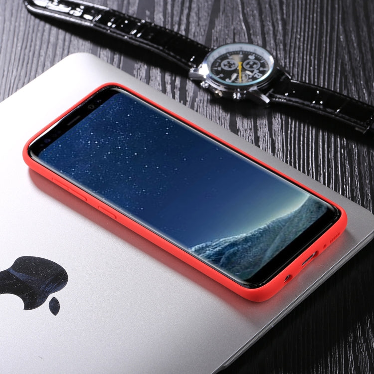 For Galaxy S8 TPU + Toughened Glass Protective Back Cover Case