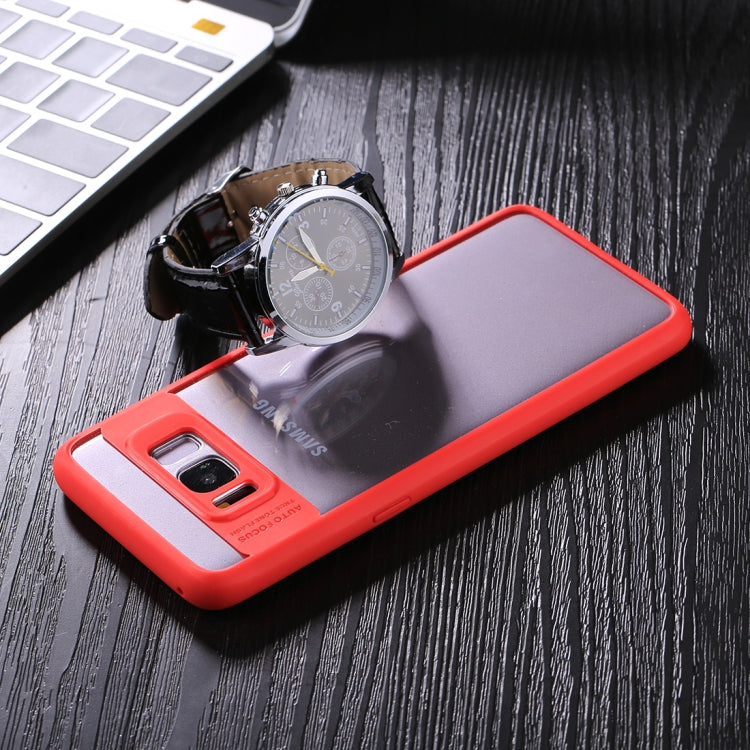 For Galaxy S8 TPU + Toughened Glass Protective Back Cover Case