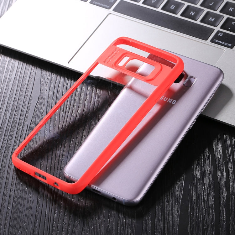 For Galaxy S8 TPU + Toughened Glass Protective Back Cover Case