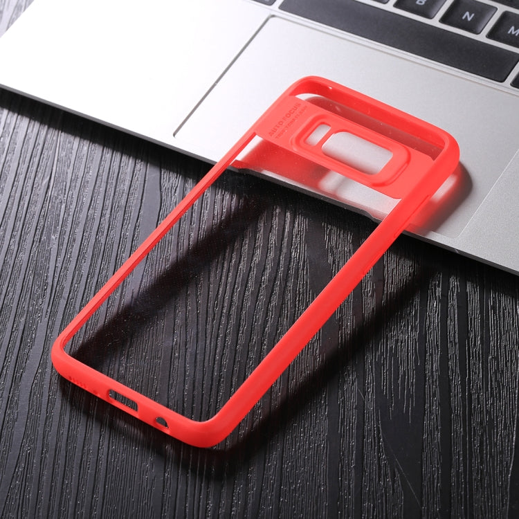 For Galaxy S8 TPU + Toughened Glass Protective Back Cover Case