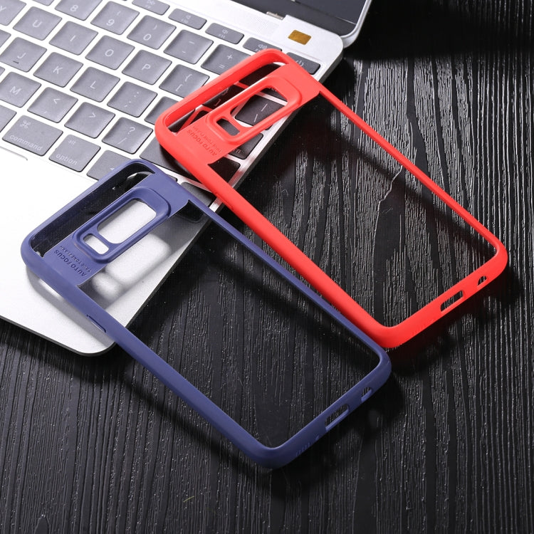 For Galaxy S8 TPU + Toughened Glass Protective Back Cover Case