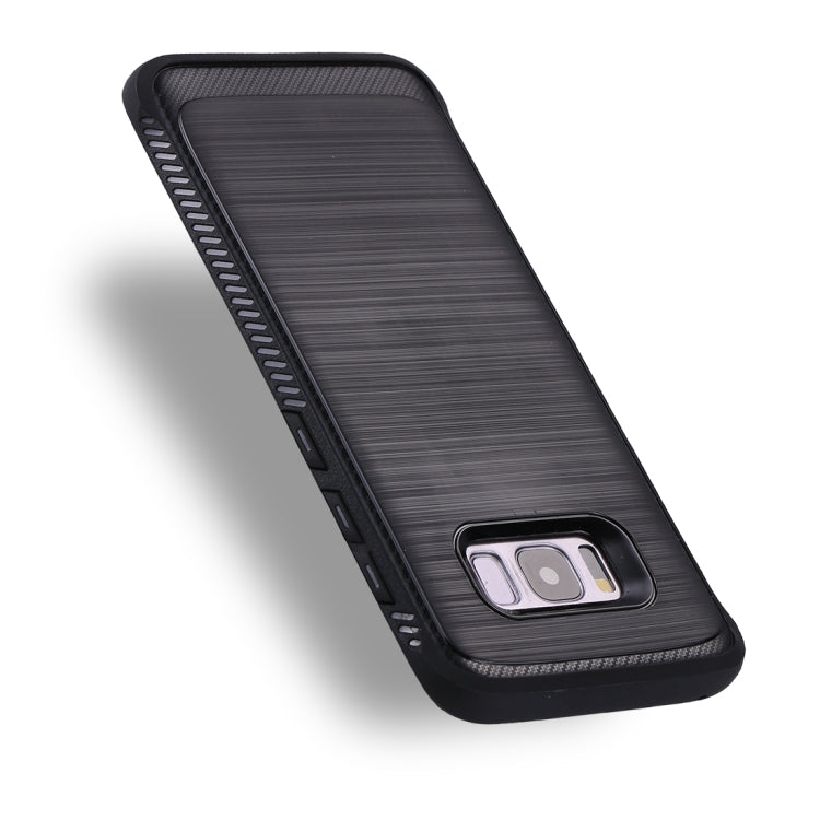 For Galaxy S8 Brushed Texture + Soft TPU Dropproof Protective Back Cover Case
