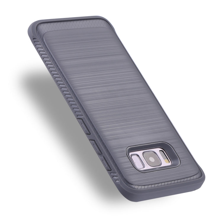 For Galaxy S8 Brushed Texture + Soft TPU Dropproof Protective Back Cover Case