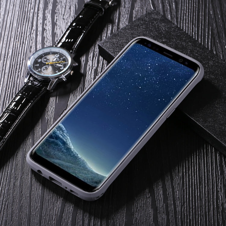 For Galaxy S8 Brushed Texture + Soft TPU Dropproof Protective Back Cover Case