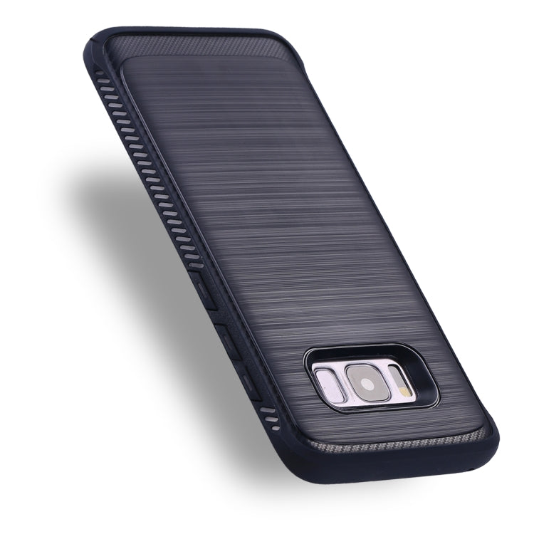 For Galaxy S8 Brushed Texture + Soft TPU Dropproof Protective Back Cover Case